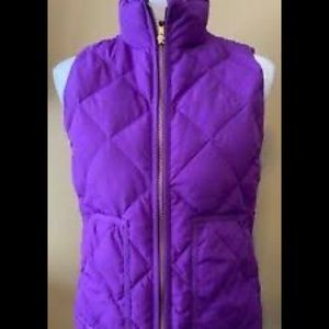 Jcrew factory purple puffer vest. Size XS